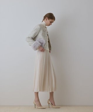 GRACE CONTINENTAL ツイードコンビジャケット キナリ