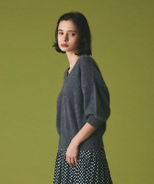 GRACE CONTINENTAL カシミヤファートップ グレー