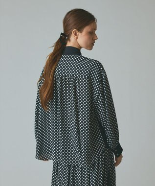 GRACE CONTINENTAL ドットコンビブラウス ブラック