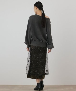 GRACE CONTINENTAL ウォッシュド裏毛トップ チャコール
