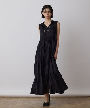 GRACE CONTINENTAL ティアードマキシカフタンワンピース ブラック