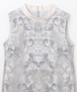 GRACE CONTINENTAL ラメオーナメントミニドレス グレー