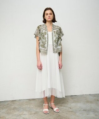 GRACE CONTINENTAL バンダナフレアスリーブブラウス カーキ