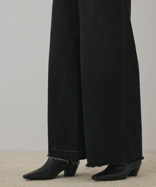 GRACE CONTINENTAL ハイウエストバギ－デニム ブラック