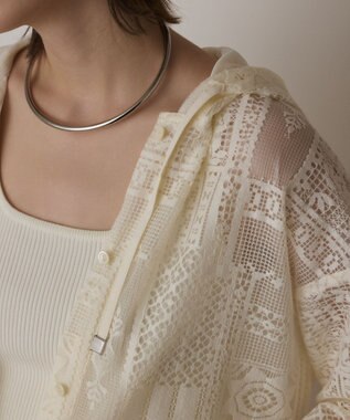 GRACE CONTINENTAL キカレースフード付トップ キナリ