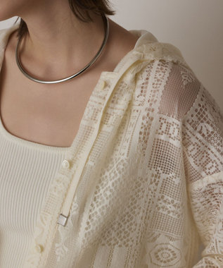 GRACE CONTINENTAL キカレースフード付トップ キナリ