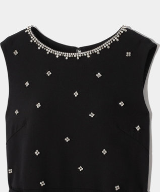 GRACE CONTINENTAL ペプラムリボンドレス ブラック