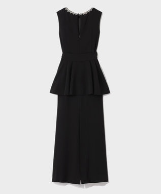 GRACE CONTINENTAL ペプラムリボンドレス ブラック