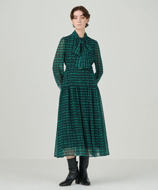 GRACE CONTINENTAL ハートキカプリントワンピース グリーン