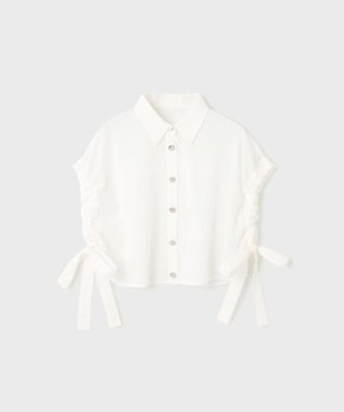 GRACE CONTINENTAL メッシュポンチョシャツ ホワイト