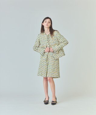 GRACE CONTINENTAL チュールヤーンツイードジャケット イエロー