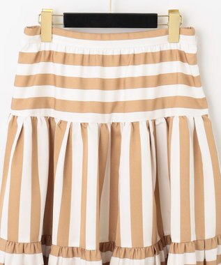 GRACE CONTINENTAL ボーダーコンビスカート キャメル