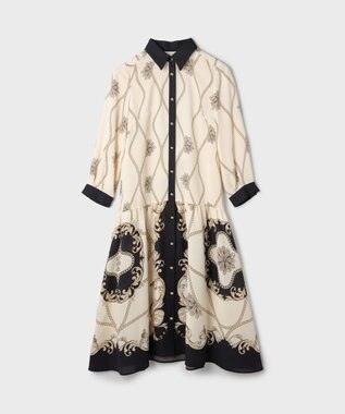 GRACE CONTINENTAL スカーフプリントシャツワンピース キナリ