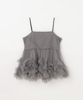 GRACE CONTINENTAL チュールフリルキャミソール グレー
