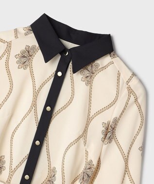 GRACE CONTINENTAL スカーフプリントシャツワンピース キナリ