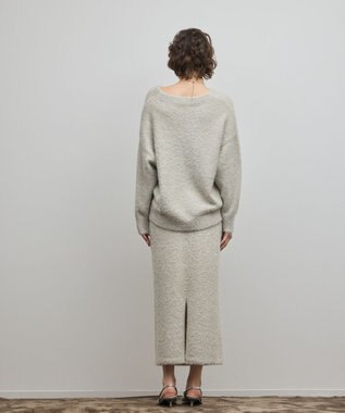 GRACE CONTINENTAL ラメフェザーニットスカート グレー