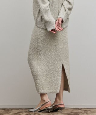 GRACE CONTINENTAL ラメフェザーニットスカート グレー