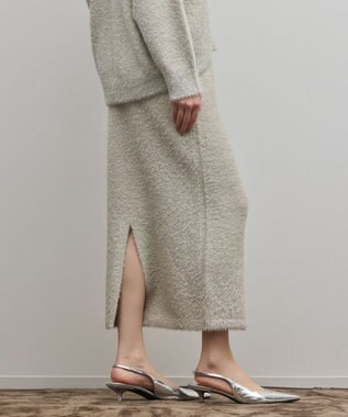 GRACE CONTINENTAL ラメフェザーニットスカート グレー