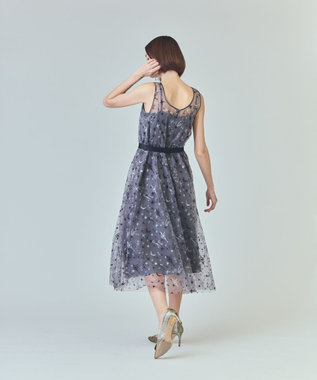 GRACE CONTINENTAL スペースembチュールドレス グレー
