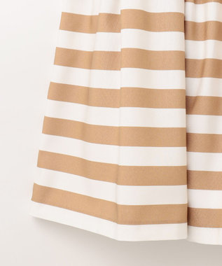 GRACE CONTINENTAL ボーダーコンビスカート キャメル