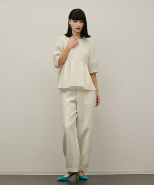 GRACE CONTINENTAL オーガンジージャガードトップ キナリ