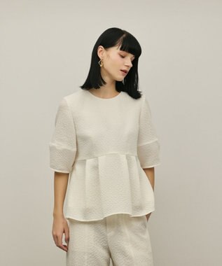 GRACE CONTINENTAL オーガンジージャガードトップ キナリ