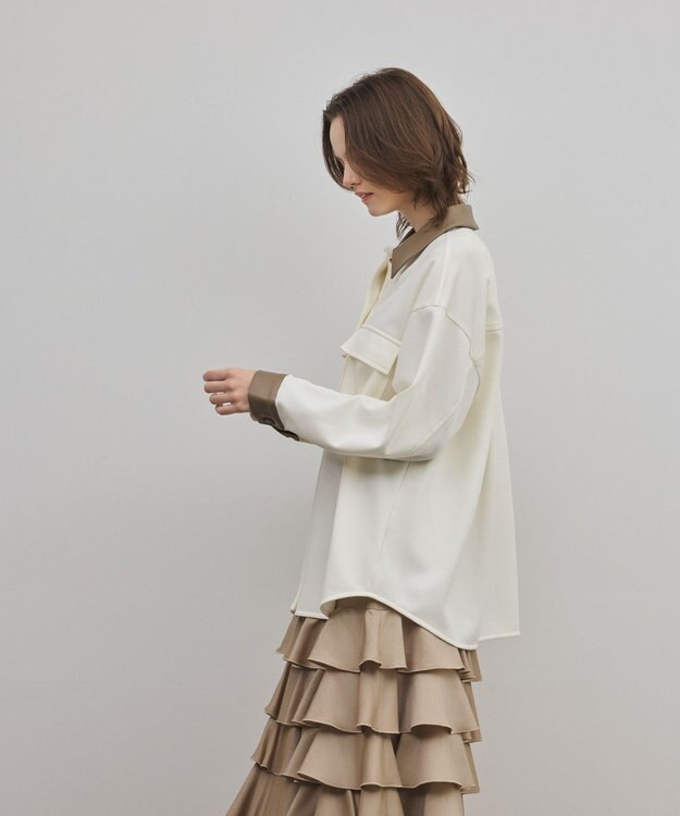 GRACE CONTINENTAL レザーカットシャツ キナリ