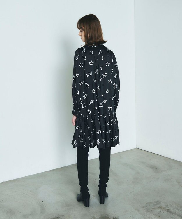 GRACE CONTINENTAL スタープリントミニワンピース ブラック