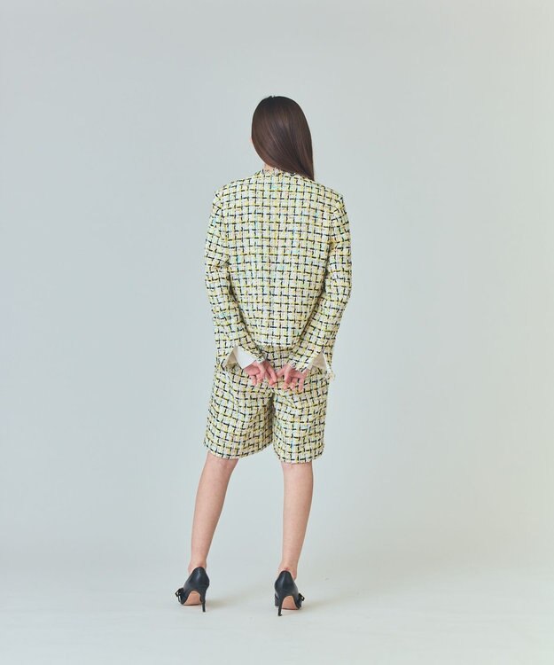 GRACE CONTINENTAL チュールヤーンツイードジャケット イエロー