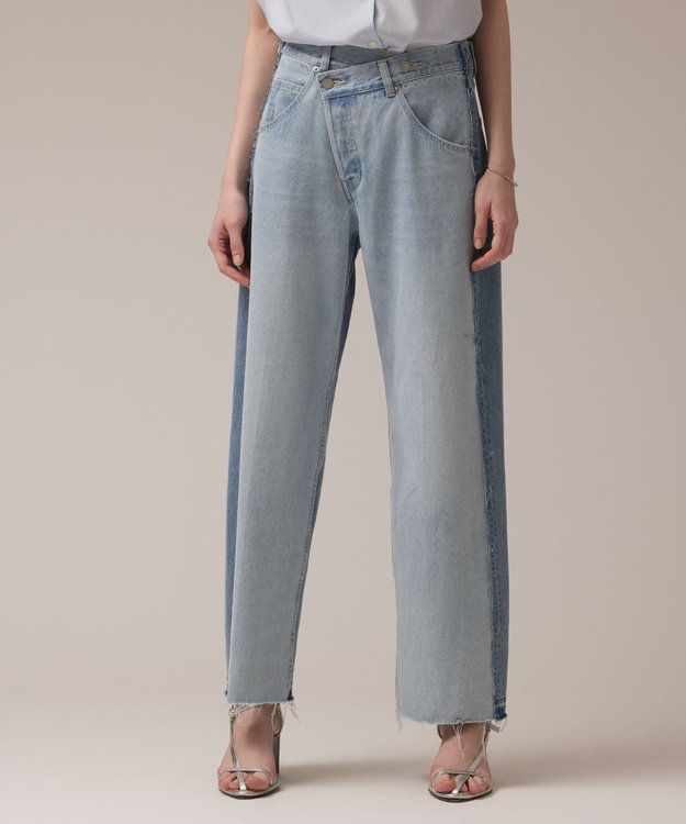 GRACE CONTINENTAL リメイクストレートデニムパンツ ブルー