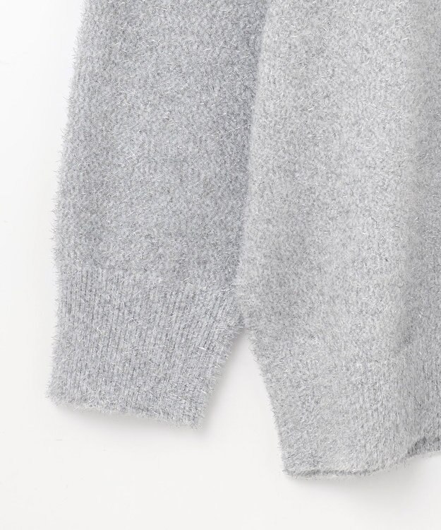 GRACE CONTINENTAL ラメVネックニットトップ シルバー