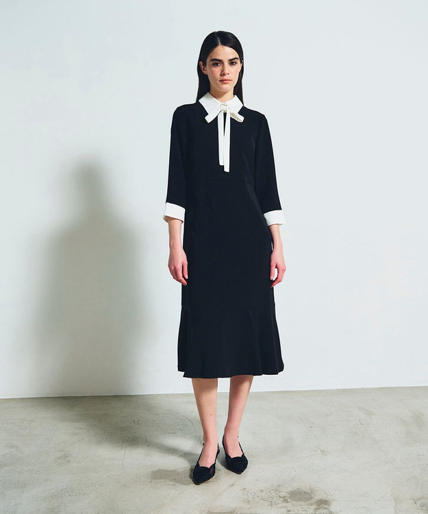 GRACE CONTINENTAL ダブルクロスドレス バイカラー