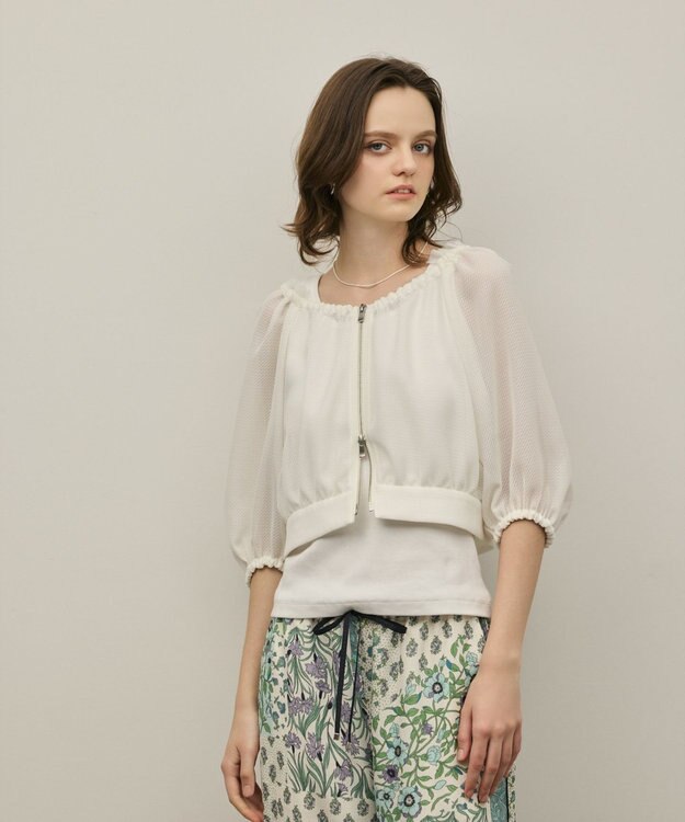 GRACE CONTINENTAL カラミ2wayジャケット ホワイト