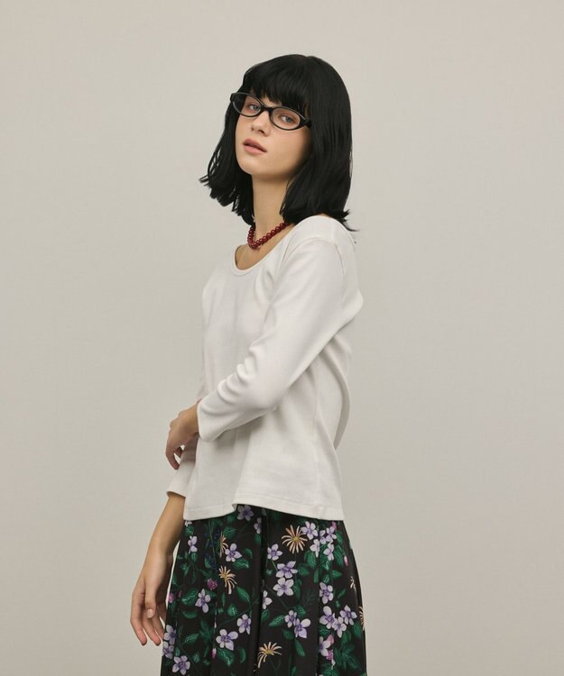 GRACE CONTINENTAL テレコカットトップ ホワイト