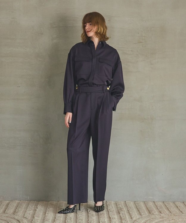 GRACE CONTINENTAL トリアセカルゼパンツ ネイビー