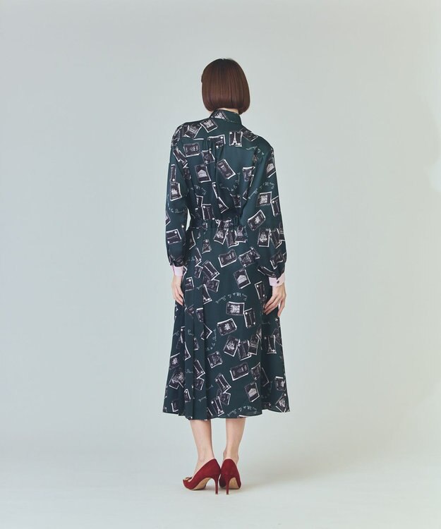 GRACE CONTINENTAL トランププリントラップスカート ブラック