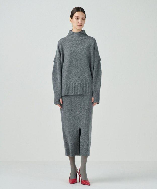 GRACE CONTINENTAL クーマラムニットトップ グレー