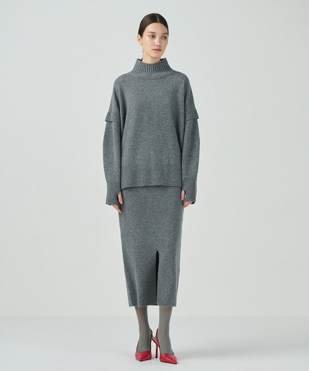 GRACE CONTINENTAL クーマラムニットトップ グレー