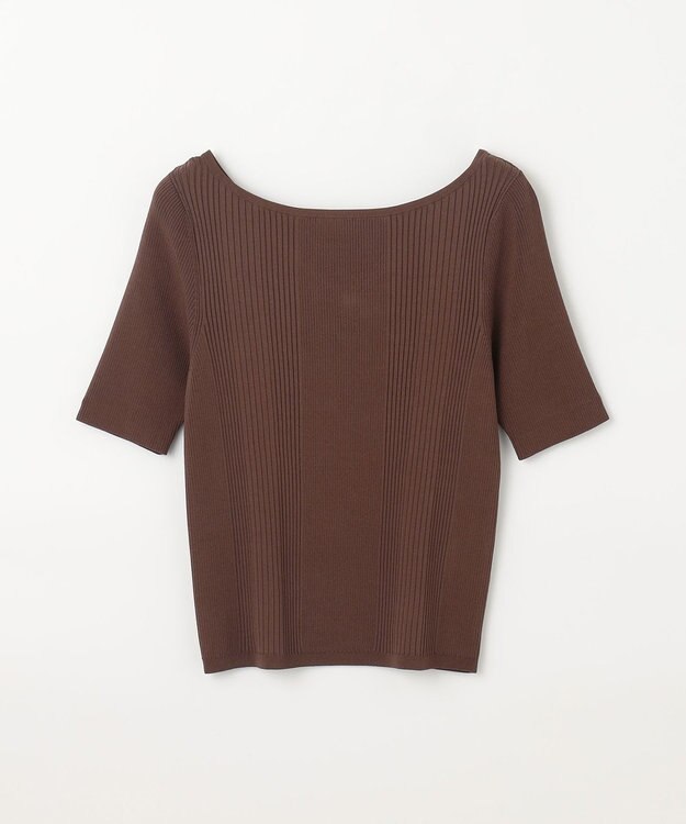 GRACE CONTINENTAL リブカシュクールニットトップ ブラウン