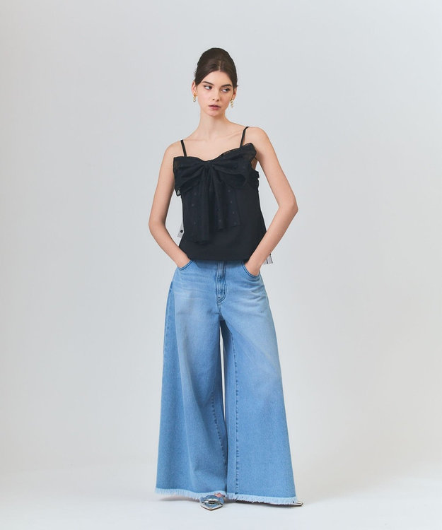 GRACE CONTINENTAL ドットボウタイキャミ ブラック