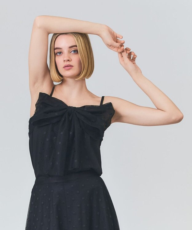 GRACE CONTINENTAL ドットボウタイキャミ ブラック