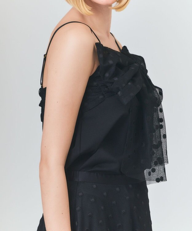 GRACE CONTINENTAL ドットボウタイキャミ ブラック