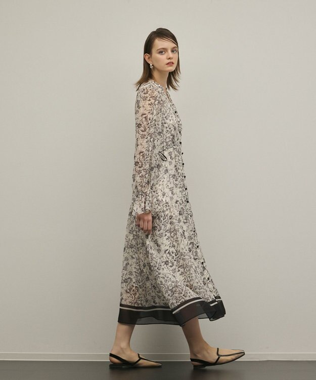 GRACE CONTINENTAL ドロストティアードフレアワンピース キナリ