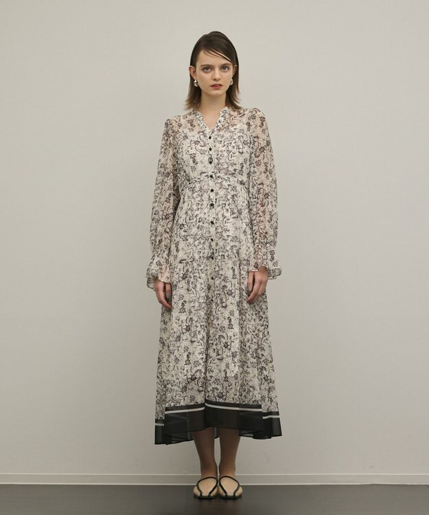 GRACE CONTINENTAL ドロストティアードフレアワンピース キナリ