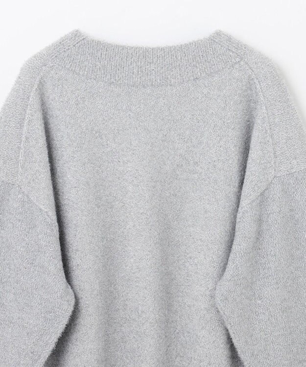 GRACE CONTINENTAL ラメVネックニットトップ シルバー