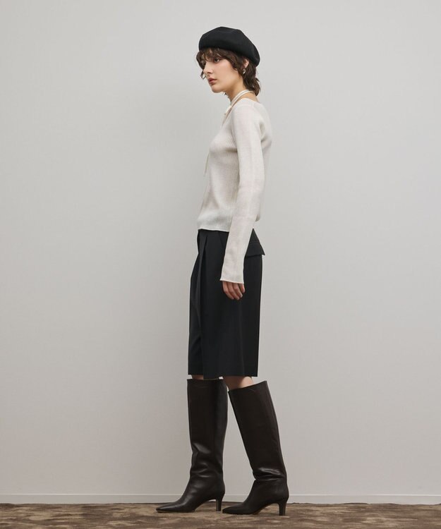 GRACE CONTINENTAL バイカラーリブニットトップ キナリ