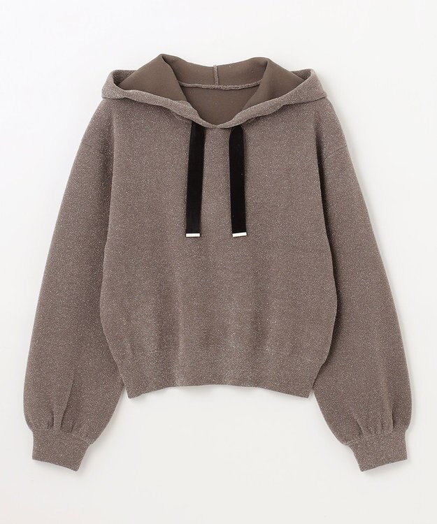 GRACE CONTINENTAL ラメニットパーカー ブラウン