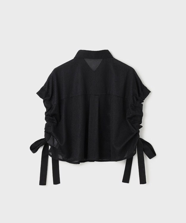 GRACE CONTINENTAL メッシュポンチョシャツ ブラック