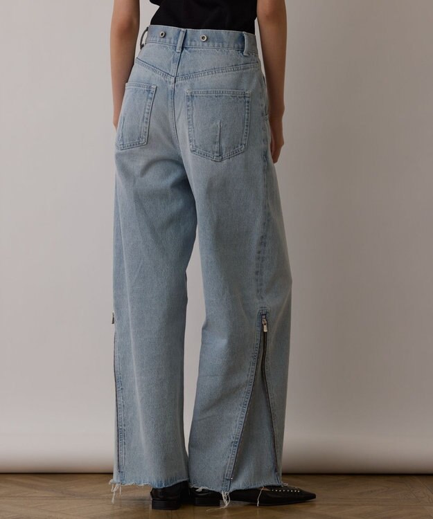 GRACE CONTINENTAL サス付zipデニムパンツ サックス