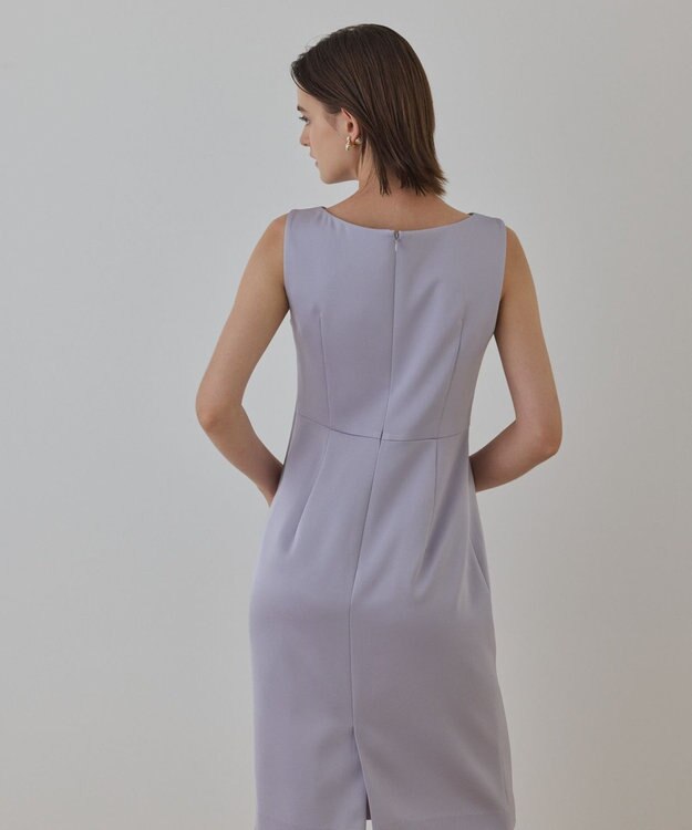 GRACE CONTINENTAL サテンクロスドレープワンピース ラベンダー